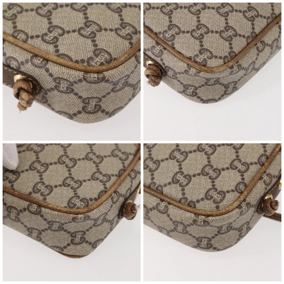 GUCCI GG Plus Supreme Shoulder Bag PVC Leather Beige Gold Auth th6320 - Picture 16 of 16